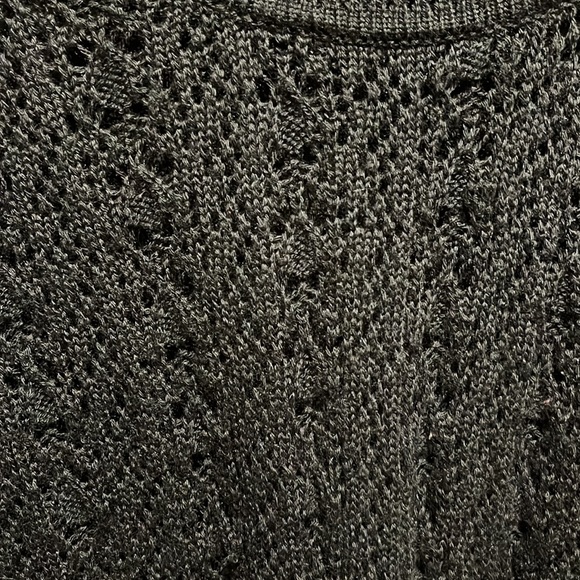 Women’s Black Open Worked Knit Crochet Style Cable sweater Size S - Picture 3 of 5